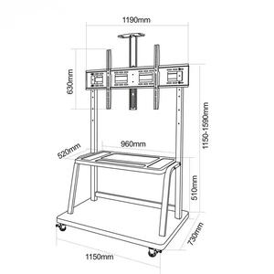 Carrito <span class=keywords><strong>de</strong></span> TV Móvil KELMY - Soporte <span class=keywords><strong>de</strong></span> Piso <span class=keywords><strong>de</strong></span> Acero Laminado en Frío para TV/Monitores <span class=keywords><strong>de</strong></span> 55"-120" con Certificación RoHS/RECH, Compatibilidad VESA <span class=keywords><strong>de</strong></span> 1100x600mm - Product Image 2