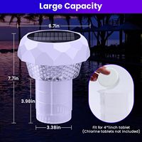 Lampe à eau flottante à LED solaire Lampe de fontaine de piscine de désinfection pour la décoration de paysage de cour Lampe d'ambiance de plongée