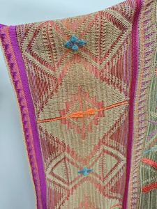 OEM colourful machine knotred with geometric embroidery <b>poncho</b> - Product Image 4