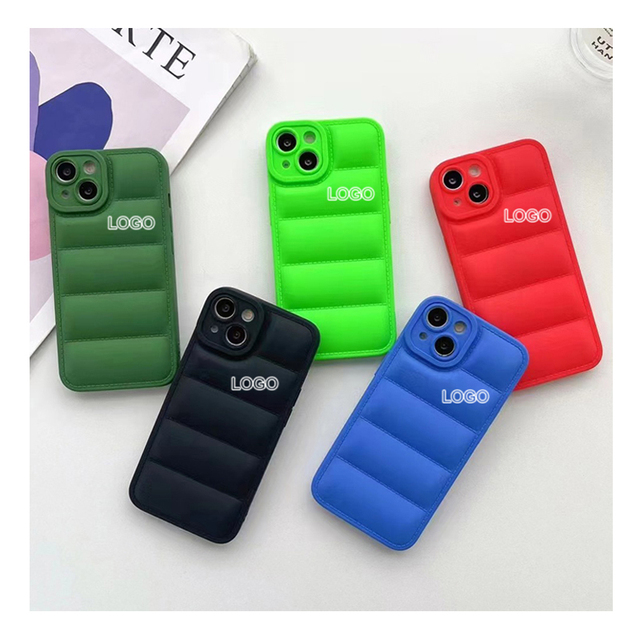 New Fashion Lens Case Luxury Design Down Jacket Winter Puffer for iPhone 12 11 14 13 Pro Custom Phone Cases