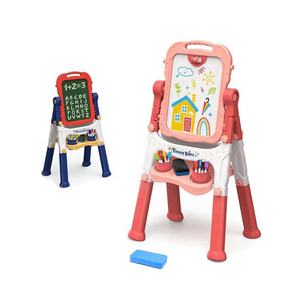 高度可调360度旋转站立双面画架绘图板玩具粉笔板白板绘画艺术画架套装 - Product Image 1