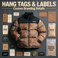 Veste d'hiver pour homme avec logo personnalisé imprimé en relief, imperméable, chaude, décontractée, matelassée, en coton, avec fermeture éclair, couleur unie