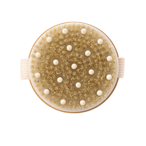 Commercio all'ingrosso della fabbrica logo personalizzato rotondo naturale erba cinghiale setola <span class=keywords><strong>spazzola</strong></span> per la pulizia del corpo esfoliante <span class=keywords><strong>Cellulite</strong></span> <span class=keywords><strong>spazzola</strong></span> da bagno - Product Image 4