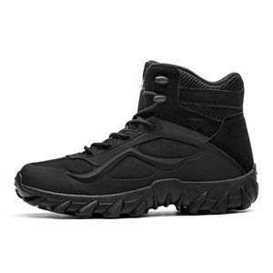 Bottes de travail tactiques respirantes pour hommes, fermeture éclair latérale, cuir léger, randonnée, moto, combat, 8 pouces, noir, personnalisables - Product Image 6