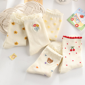 <span class=keywords><strong>Chaussettes</strong></span> en dentelle florale pour femmes, tendance, mignonnes, style japonais, printemps-été, fines, Lolita, <span class=keywords><strong>pur</strong></span> <span class=keywords><strong>coton</strong></span>, vente en gros de <span class=keywords><strong>chaussettes</strong></span> pour femmes - Product Image 2