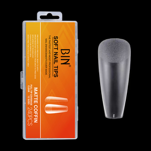 BIN-puntas de uñas de media cubierta PMMA, nuevo estilo, 240 unidades, forma de gota de agua de almendro, arte de uñas mate - Product Image 2