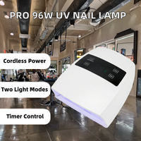 Lampu Kuku UV LED Profesional 96W Isi Ulang Tanpa Kabel Otomatis Dual Light Timer 30-99 Detik
