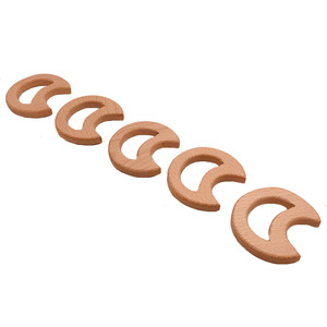 Populaire Dentition Bébé Lune En Bois de Hêtre De Qualité Alimentaire Dentition Jouet - Product Image 5