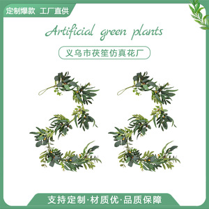 Guirlande <span class=keywords><strong>de</strong></span> feuilles d'eucalyptus et d'olivier en gros pour la décoration <span class=keywords><strong>de</strong></span> <span class=keywords><strong>table</strong></span> <span class=keywords><strong>de</strong></span> festival, <span class=keywords><strong>chemin</strong></span> <span class=keywords><strong>de</strong></span> <span class=keywords><strong>table</strong></span> artificiel en olivier - Product Image 5