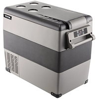 Mini-réfrigérateur de voiture 55L avec congélateur, compresseur portable 12/24V DC 110-240V, entrepôt UE, compatible dropshipping