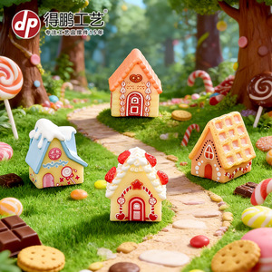 Casa de Dulces Colorida en Miniatura, Adorno de Resina, Decoración de Escritorio con Diseño de Dibujos Animados, Regalo Creativo DIY para Decoración del Hogar - Product Image 5