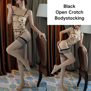 Vente en gros de lingerie sexy pour femmes de haute qualité bas de corps transparent entrejambe ouvert tenues coquines collants érotiques en dentelle Teddy - Product Image 6