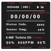Analyseur industriel en ligne de particules et d'humidité d'huile ISO4406 pour l'aviation, les systèmes hydrauliques, les transformateurs et les turbines, avec écran OLED large