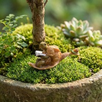 Ornamen Hewan Kura-Kura Resin Lucu Pot Bunga Sukulen Dekorasi Meja Kantor Hadiah Bisnis