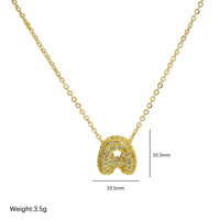 Collier DIY avec Nom en Zircone Collier Personnalisé Plaqué Or 18K avec Lettres Initiales Personnalisées