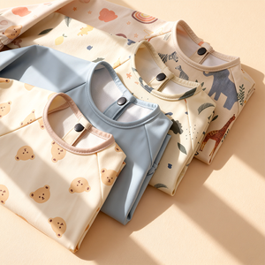 Babero Impermeable para Bebé, Babero de Manga Larga, Babero Impermeable para Bebés y Niños Pequeños con Tug-pro de 6 a 36 Meses, Tela de PU Ecológica - Product Image 3