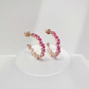 ต่างหูเงินแท้ 925 สไตล์เกาหลี ประดับเพชรซีกอนสีชมพูทรงไม่สมมาตร ดีไซน์หรูหราสำหรับผู้หญิง ราคาโรงงาน - Product Image 5