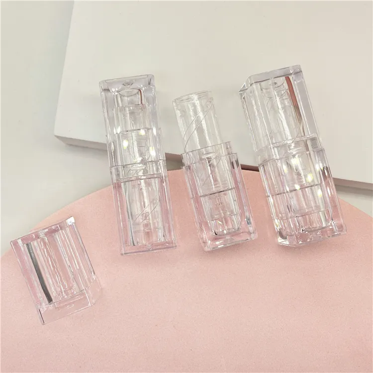 3g Contenants vides en plastique transparent en forme de rectangle Lipgloss Tubes