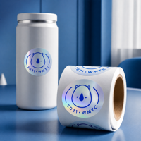 Étiquette autocollante en papier holographique durable, imperméable, de qualité alimentaire, personnalisable, résistante aux enfants, pour pots en verre de 3 oz, pour collations