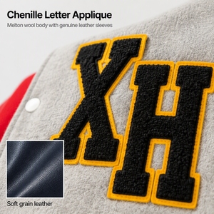 Custom Letterman Varsity <b>Jacket</b> <b>Men</b> Leather Sleeve Chenille Patch Wool Blend Colorblock <b>Baseball</b> Bomber Coat - Product Image 3