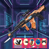 KK 68CM AK Pistolet Électrique Jouet Spatial, Meilleur Jouet de Pistolet Lumineux; Jouet de Pistolet Vibrant à Piles avec Son Léger; MEILLEUR Jouet de Tir
