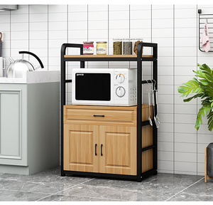Étagère <span class=keywords><strong>d</strong></span>'<span class=keywords><strong>angle</strong></span> de cuisine multi-niveaux du sol au plafond pour four à <span class=keywords><strong>micro</strong></span>-ondes - Product Image 1