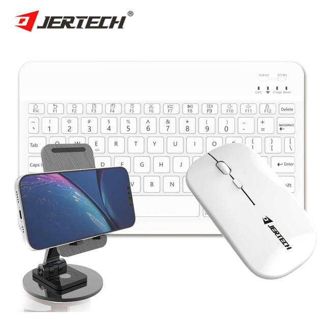 JERTECH CT3-01 New Slim Portable 2.4G Wireless BT Rechargeable Keyboard And Mouse Mini Wireless Keyboard