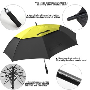 <b>Windproof</b> Design 8 air Hole Double Layer Large Size <b>Umbrella</b> with Riser Vent Wind Protected Golf <b>Umbrella</b> in Golf Event - Product Image 4