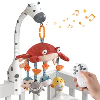 Tumama-sonajero Musical con forma de Animal para cama de bebé, colgador de juguete con forma de cangrejo suave, de plástico, para cuna de bebé