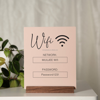 HoFong Acrylic Sign Support d'affichage Wifi pour la location à domicile Petite entreprise Salon Restaurant Bar Hôtel-Panneau de table glacé ou noir