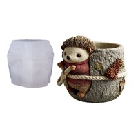 Dumo Hedgehog Bougie Plâtre Moule en silicone DIY Making Scented Candle Cup Ciment Succulent Potted Plant Desktop Decoration