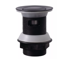 Tapón de residuos de lavabo de plástico moderno de 32mm, botón emergente, colador de clic negro, patrón redondo para desagüe de baño de Hotel