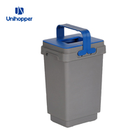 Unihopper-bine de plástico para almacenamiento de cocina, papelera rectangular para reciclaje de 8L, con asas