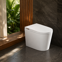 Siège de toilette intelligent chauffant avec fonction bidet, lavage à l'eau chaude, séchage à l'air, couvercle automatique et buse autonettoyante