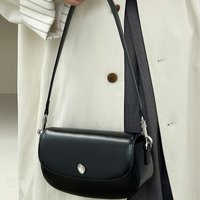 Sac à bandoulière de luxe en cuir véritable pour femme avec sangle réglable, fermeture à fermoir de 4 pouces, sac à main tendance à sangle unique