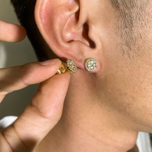 ต่างหูแบบติดหูประดับเพชรทรงหัวใจหลากหลายสไตล์ ชุบทอง 18K ป้องกันการแพ้ สำหรับผู้หญิง ขายส่ง - Product Image 5