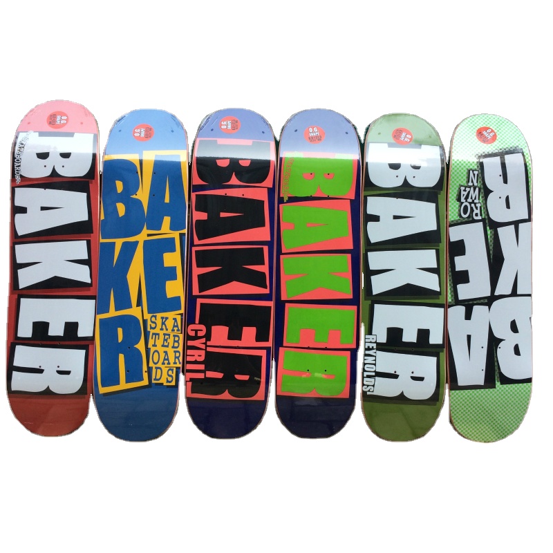 Skateboard Deck Baker Papan Seluncur Profesional 8.0 Inci, Skateboard Ujung Ganda Kelas Atas