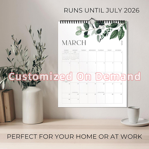 Directement de l'usine |   <span class=keywords><strong>Calendrier</strong></span> mural en papier esthétique personnalisé 2026-2027 |   Planificateur mensuel sur 18 mois |   Papier d'art écologique |   Intérieur - Product Image 2