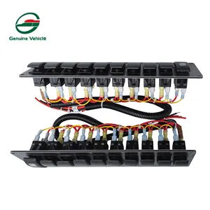 Veículo genuíno personalizado impermeável 10 Gang Rocker Switch Panel Car Marine 12V 24V painéis elétricos com disjuntor