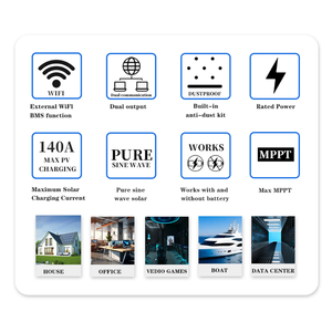 Off lưới năng lượng mặt trời biến tần 5KW 11Kw tinh khiết Sine Wave 48V đầu vào treo tường MPPT hiệu quả cao cho các thiết bị nhà cung cấp điện - Product Image 3