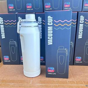 Gourde isotherme portable en acier inoxydable 304 de 600 ml et 800 ml à large ouverture avec protection en silicone pour les sports de plein air - Product Image 5