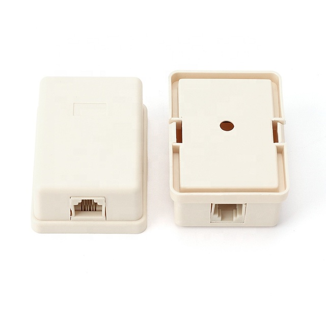 Telephone Faceplate Surface Box 1 Port 6P4C RJ11 Connector Install for networking application