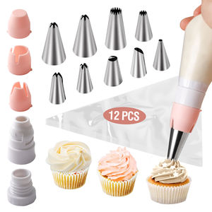 26 pièces de poches à douille jetables écologiques et sans danger pour les aliments, avec embouts en acier inoxydable pour la décoration de gâteaux et de pâtisseries - Product Image 1