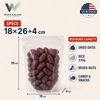 Soldes de liquidation Côte Ouest des États-Unis : Sachet transparent refermable laminé avec fermeture éclair pour riz, 18*26*4cm (7.1*10.2*1.6in)
