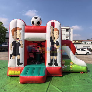Château gonflable de football avec toboggan pour enfants, utilisation en extérieur, matériau PVC, capacité 500 kg, garantie 3 ans - Product Image 6