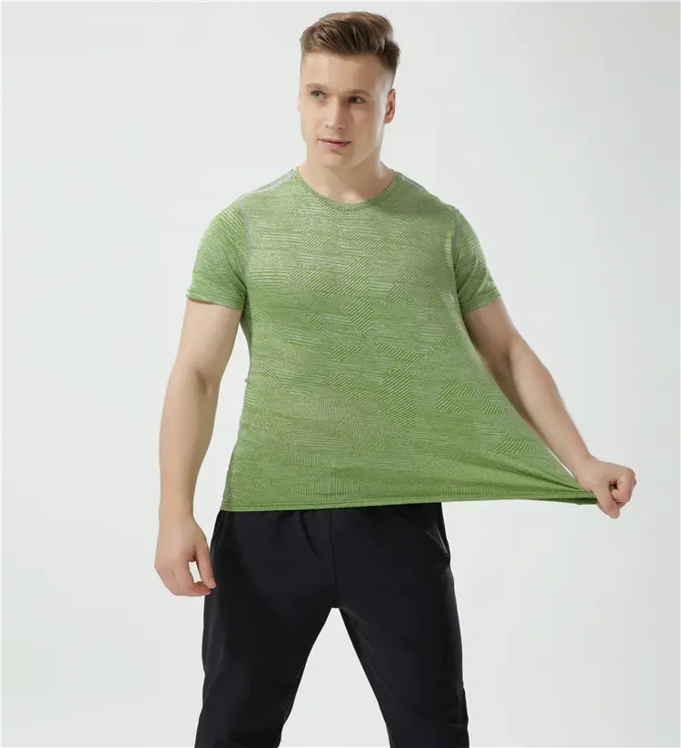 Naylon yüksek elastik spor tişört spor kısa kollu koşu eğitim spor giyim vücut geliştirme kısa kollu ince T shirt