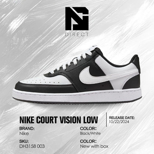 Nike Wmns Court Vision Low Next Nature 'สีดำสีขาว' รองเท้าลำลองแบบผูกเชือกสำหรับผู้หญิง - Product Image 6