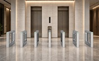 Portillon pivotant en acier inoxydable pour le contrôle des flux de personnes en intérieur dans les gymnases, les écoles et les centres commerciaux