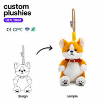 Porte-clés en peluche personnalisés de petite taille, cadeaux, mini-jouets en peluche chien pour pendentif de sac à dos