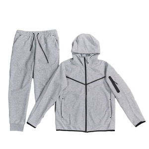 Conjunto Deportivo de Dos Piezas para Hombre, Chándal Informal de Felpa Técnica con Logotipo Personalizado, 100% Algodón, <span class=keywords><strong>Azul</strong></span> <span class=keywords><strong>Marino</strong></span>, Ropa Deportiva para Hombre, Novedad de 2025 - Product Image 3